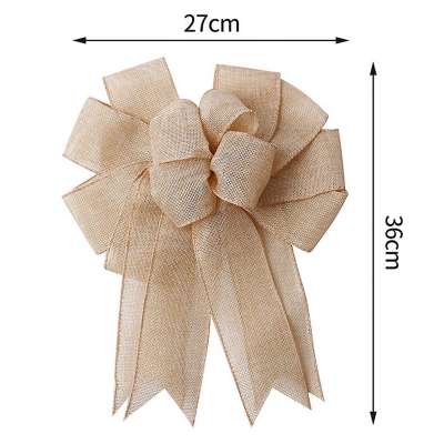 Wholesale Custom Colors Linen Material Christmas bow decorations