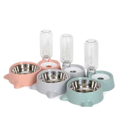 Portable 3 in 1 multi-functional plastic cat dog pet feeder bowls water bottle manufacturers